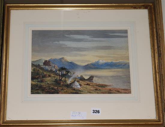 Mrs Basil Johnson The Lake Tiberius, Morning 1877 22 x 32cm